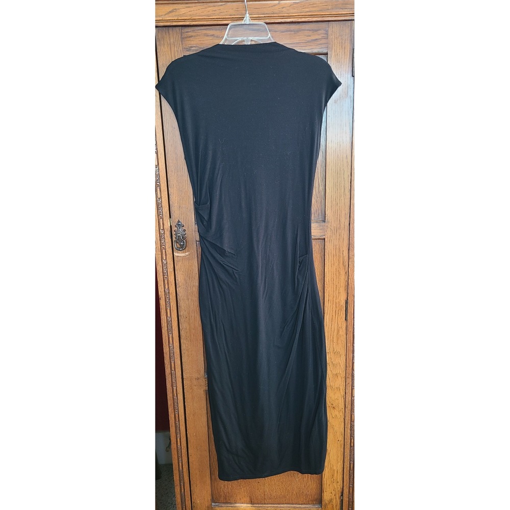 Old Navy Womens Black Ruched Mock Neck Midi Sheath Dress S/753008-01 Size M